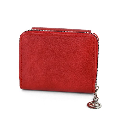 Малко дамско портмоне от високо качествена еко кожа в червен цвят Код: 8515