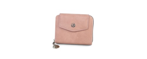 Малко дамско портмоне от високо качествена еко кожа в розов цвят Код: 8515