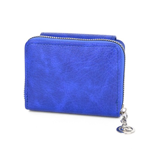 Малко дамско портмоне от високо качествена еко кожа в син цвят Код: 8515
