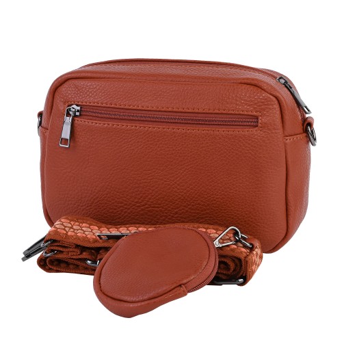 Дамска чанта от еко кожа в оранжев цвят. Код: 8589