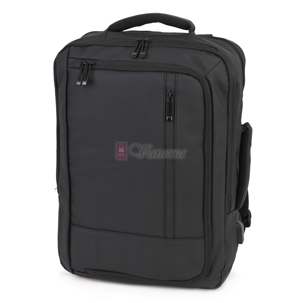 Мъжка раница от висококачествен текстил, в черен цвят. Код 8609