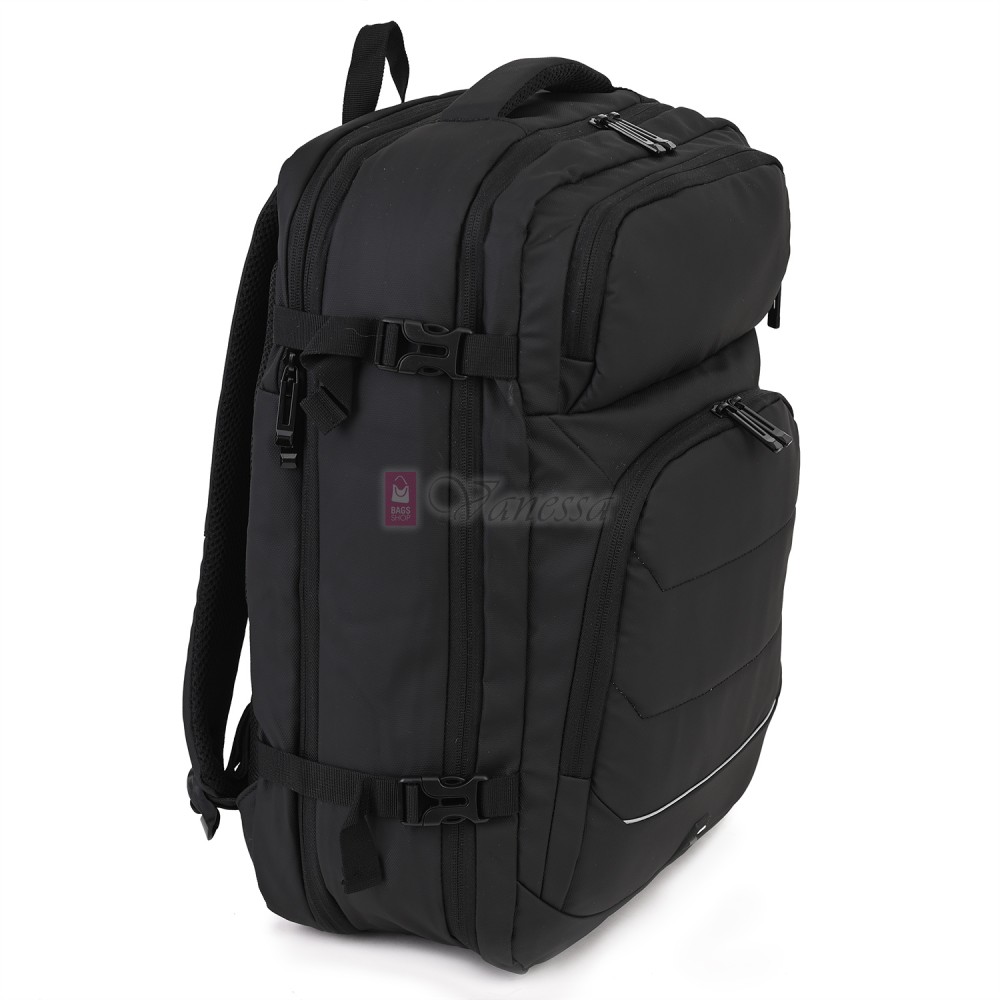 Мъжка раница от висококачествен текстил, в черен цвят. Код 2403