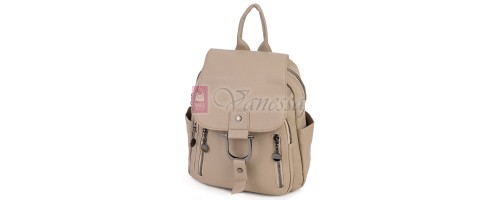  Дамска раница от висококачествена еко кожа в бежов цвят. Код: 865