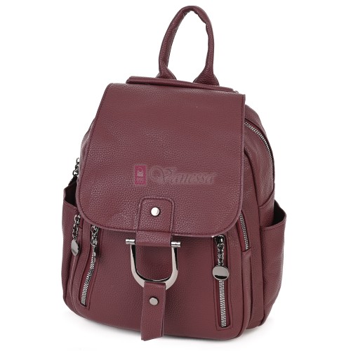 Дамска раница от висококачествена еко кожа в цвят бордо. Код: 865