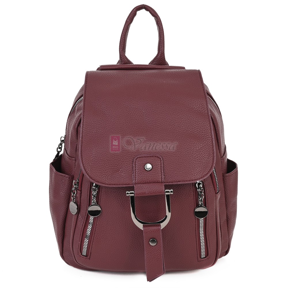  Дамска раница от висококачествена еко кожа в цвят бордо. Код: 865