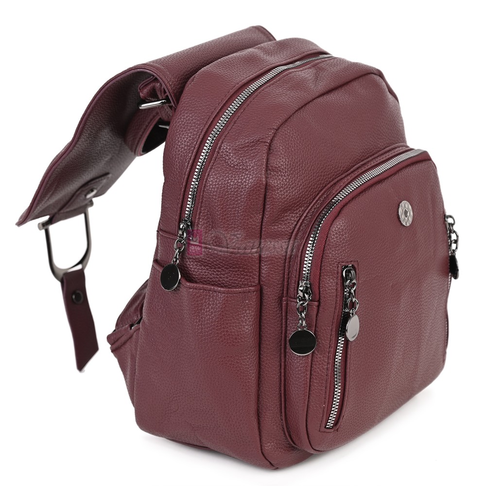  Дамска раница от висококачествена еко кожа в цвят бордо. Код: 865