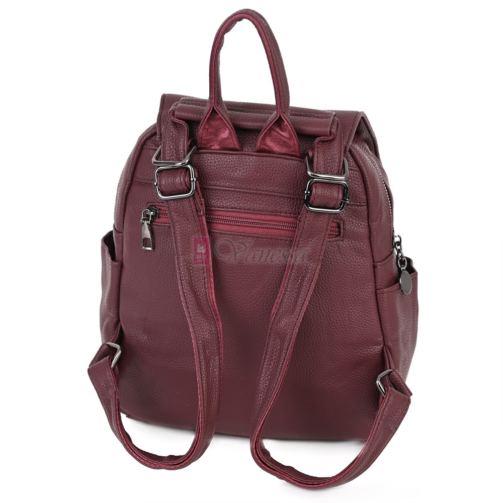  Дамска раница от висококачествена еко кожа в цвят бордо. Код: 865
