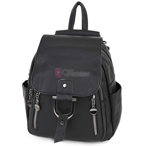  Дамска раница от висококачествена еко кожа в черен цвят. Код: 865