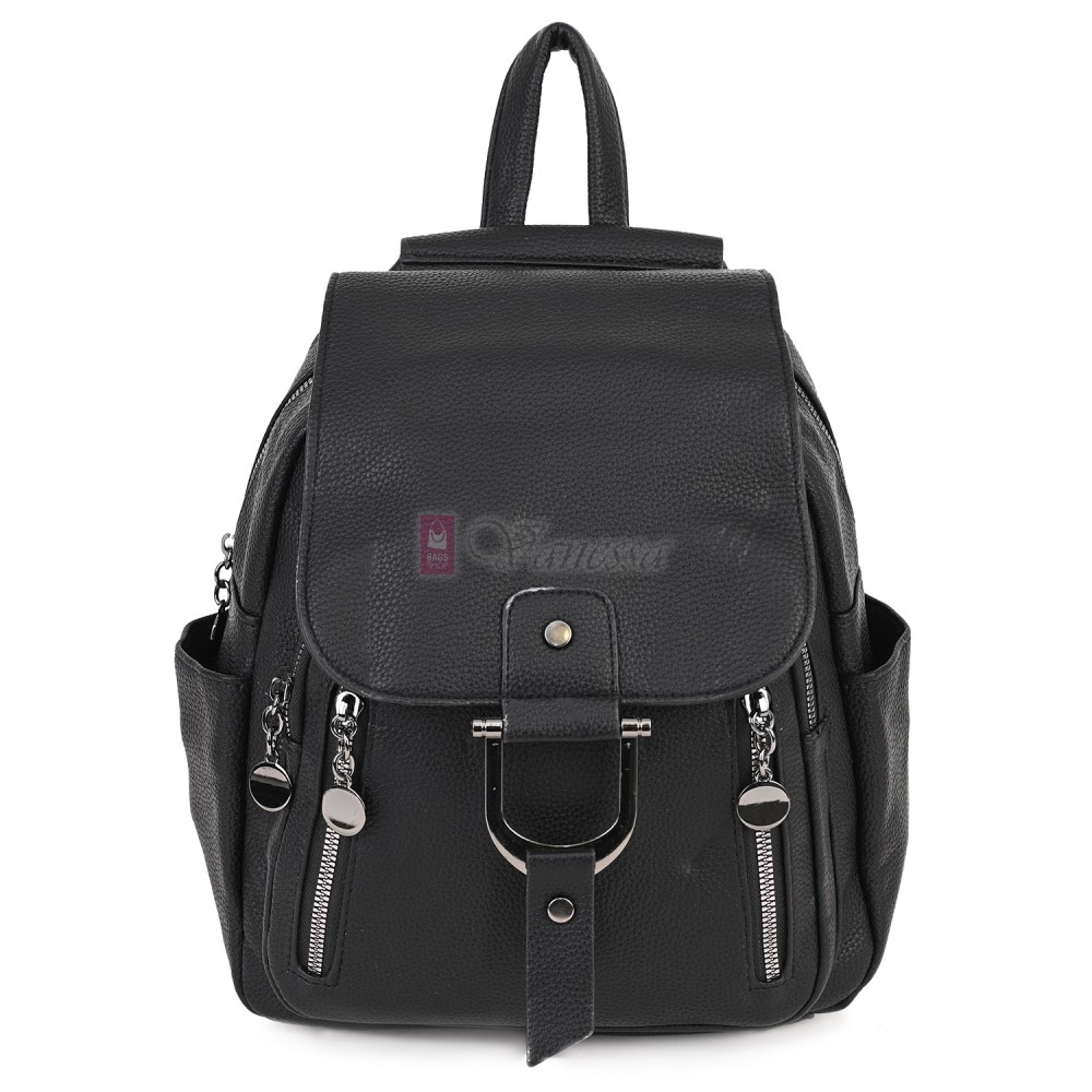  Дамска раница от висококачествена еко кожа в черен цвят. Код: 865