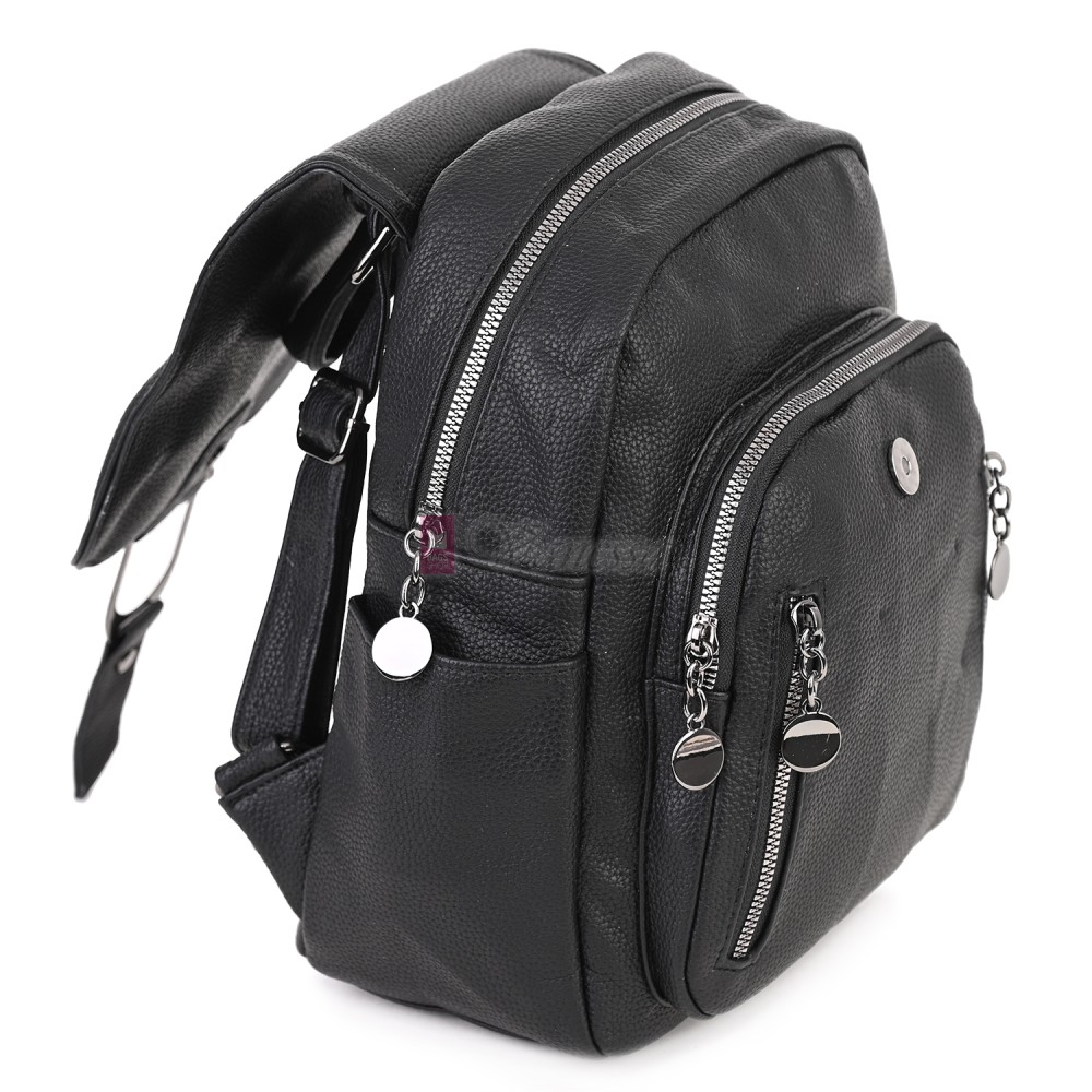  Дамска раница от висококачествена еко кожа в черен цвят. Код: 865