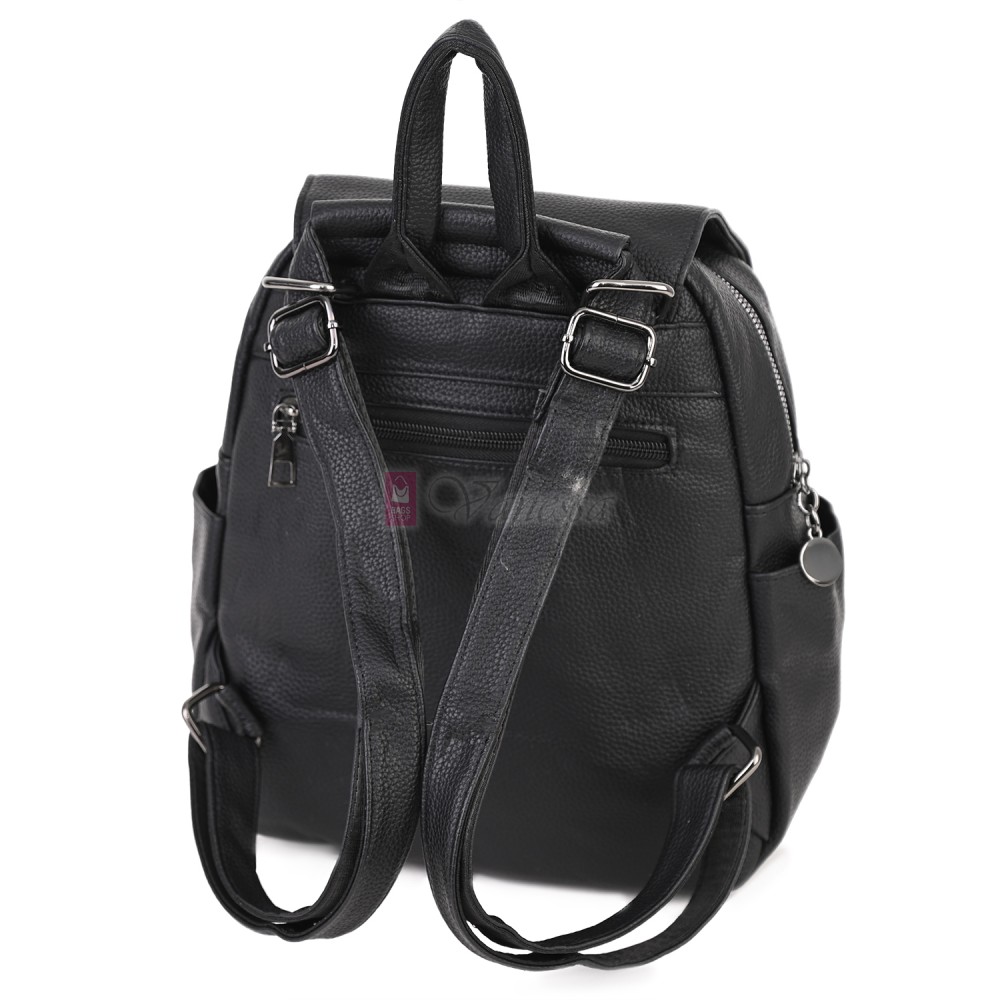  Дамска раница от висококачествена еко кожа в черен цвят. Код: 865