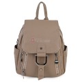  Дамска раница от висококачествена еко кожа в тъмнобежов цвят. Код: 865