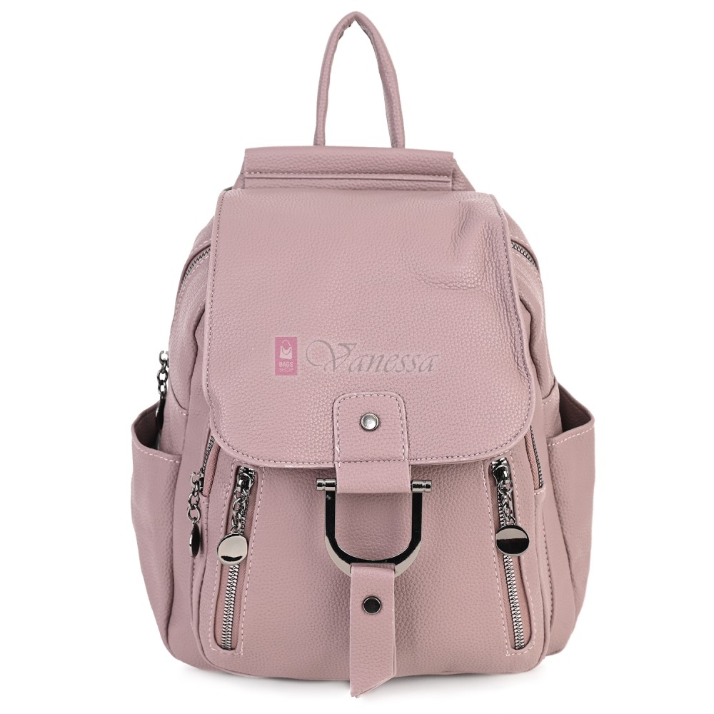  Дамска раница от висококачествена еко кожа в розов цвят. Код: 865