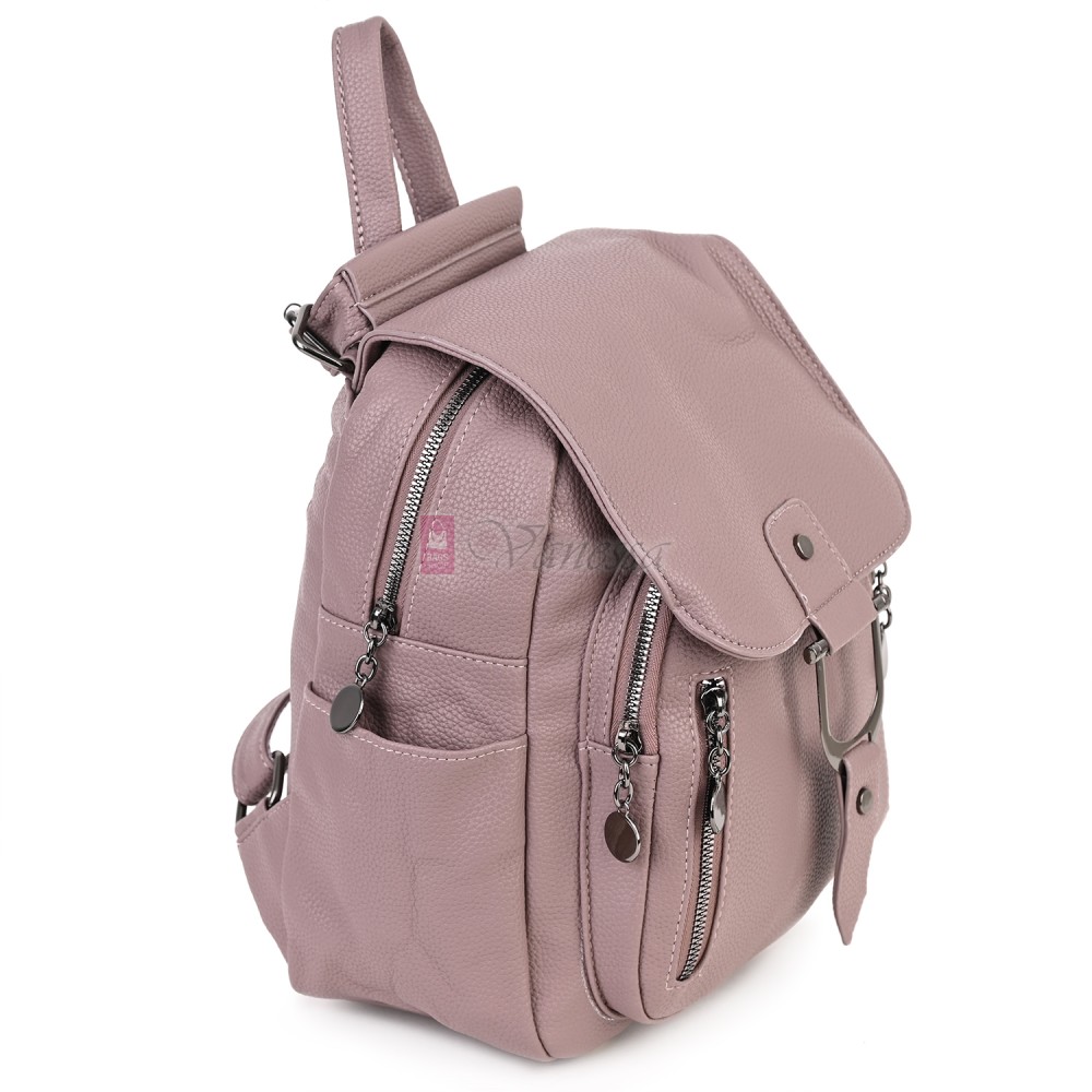  Дамска раница от висококачествена еко кожа в розов цвят. Код: 865