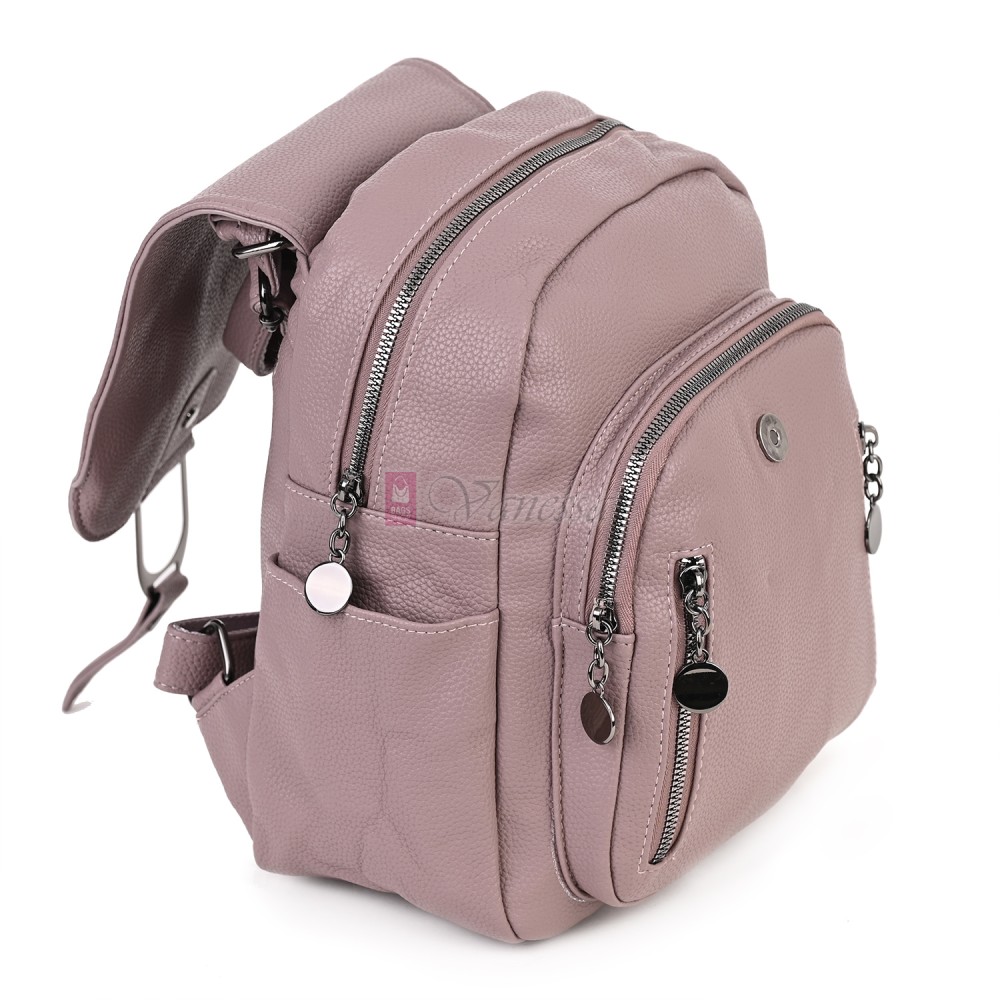  Дамска раница от висококачествена еко кожа в розов цвят. Код: 865