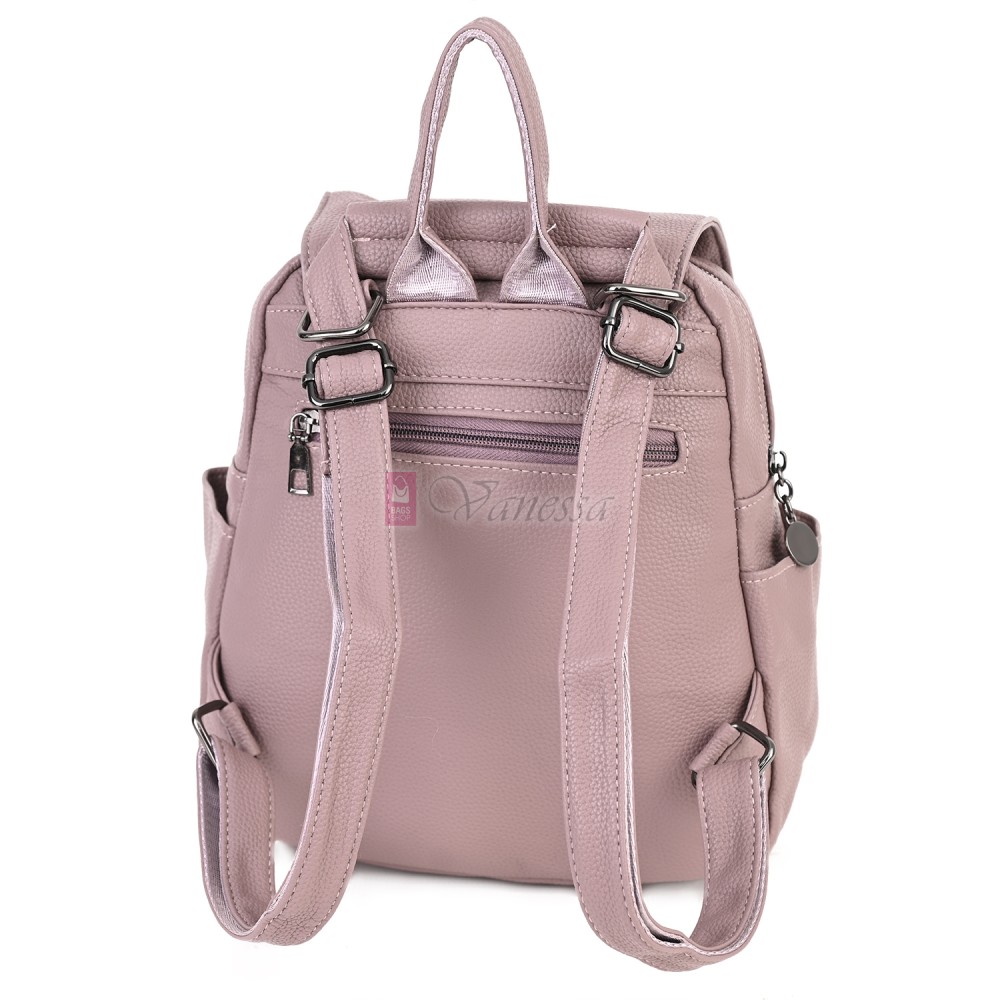  Дамска раница от висококачествена еко кожа в розов цвят. Код: 865