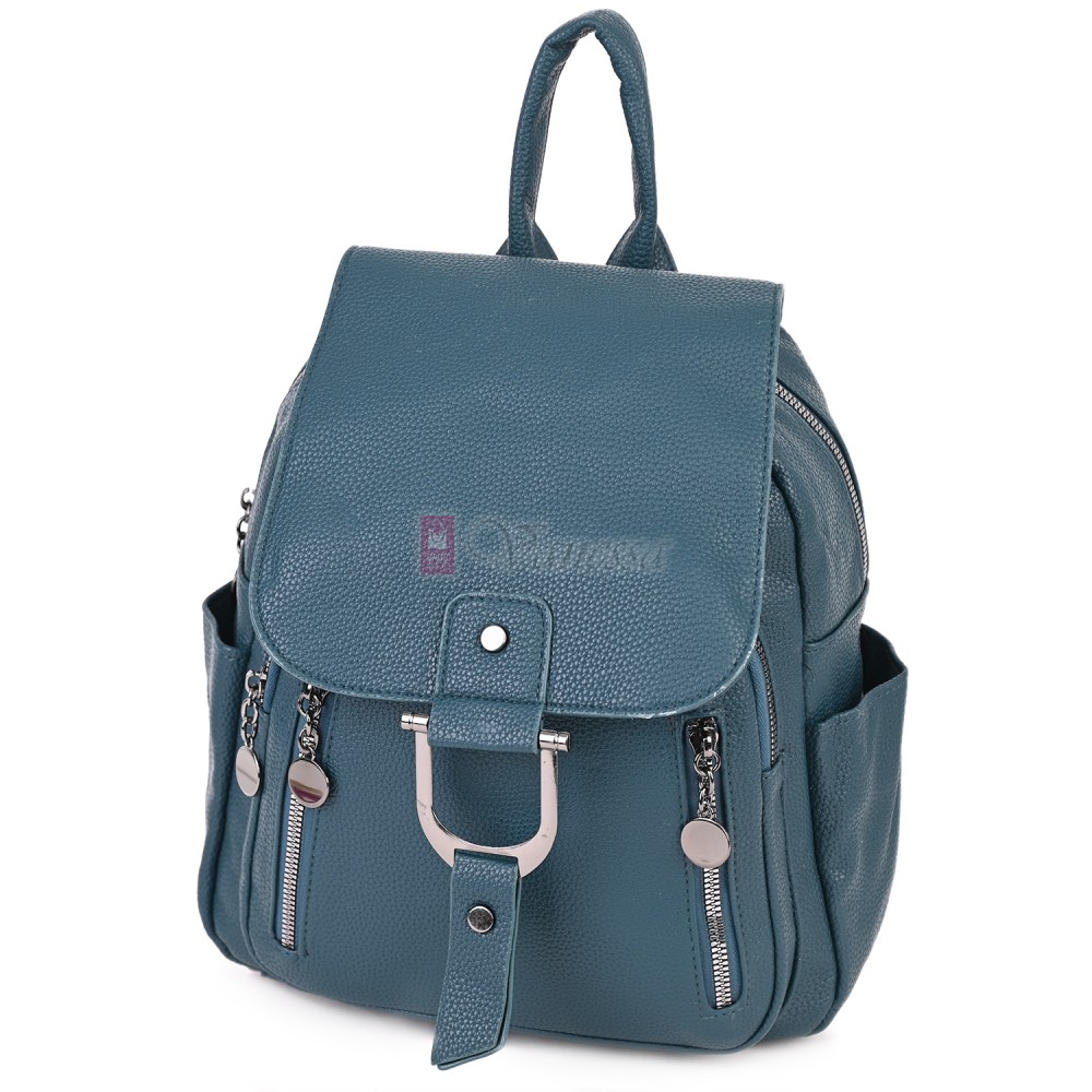  Дамска раница от висококачествена еко кожа в цвят тюркоаз. Код: 865