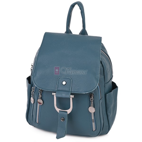  Дамска раница от висококачествена еко кожа в цвят тюркоаз. Код: 865