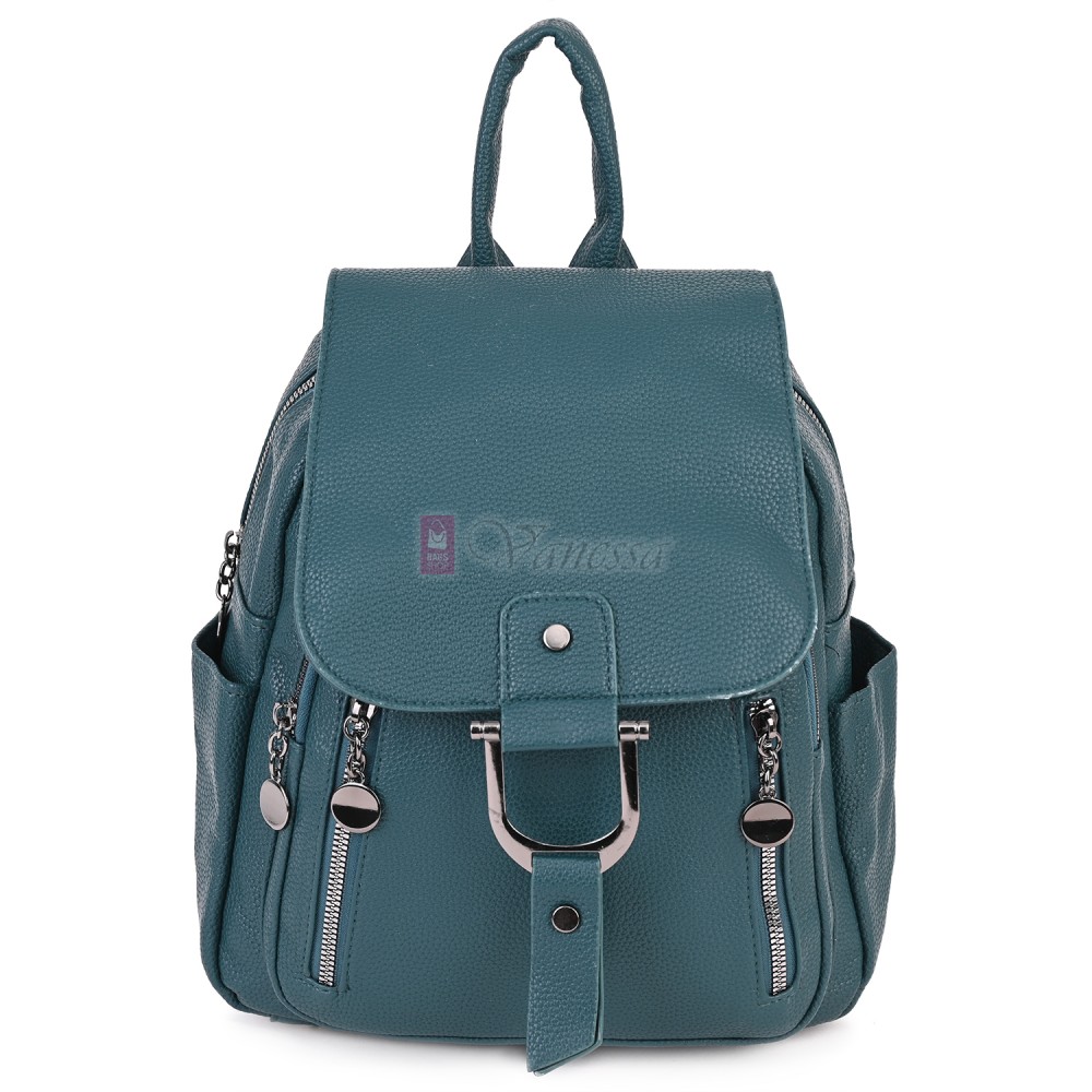  Дамска раница от висококачествена еко кожа в цвят тюркоаз. Код: 865