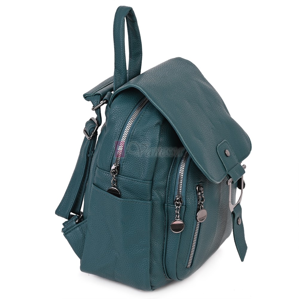  Дамска раница от висококачествена еко кожа в цвят тюркоаз. Код: 865