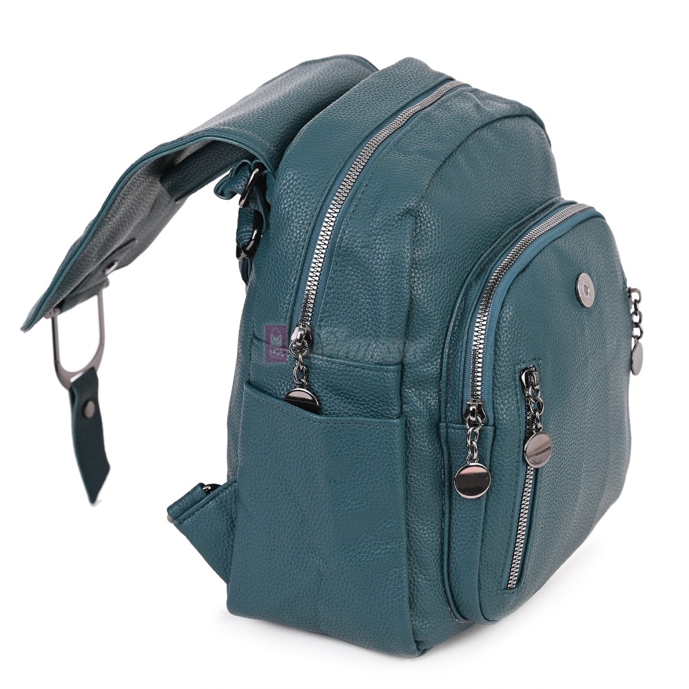  Дамска раница от висококачествена еко кожа в цвят тюркоаз. Код: 865