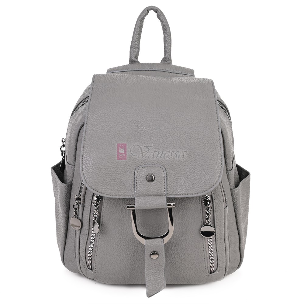  Дамска раница от висококачествена еко кожа в сив цвят. Код: 865