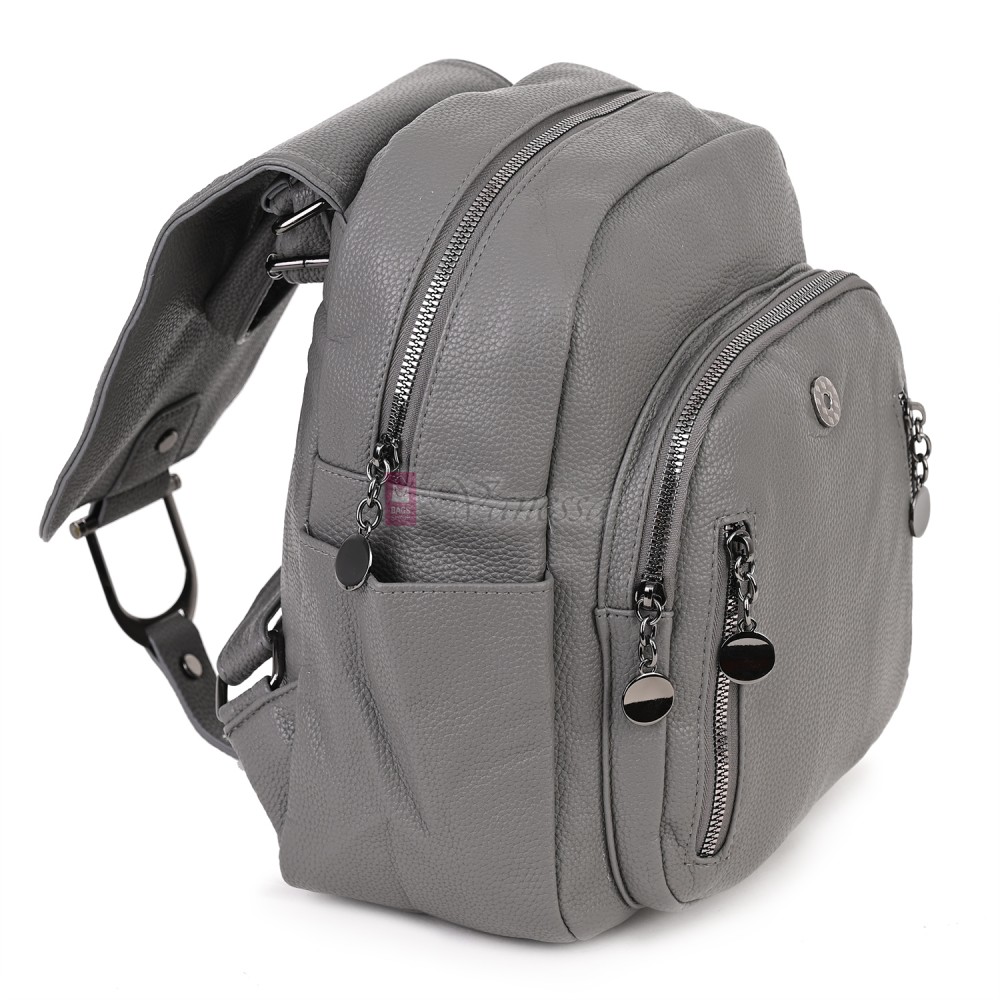  Дамска раница от висококачествена еко кожа в сив цвят. Код: 865