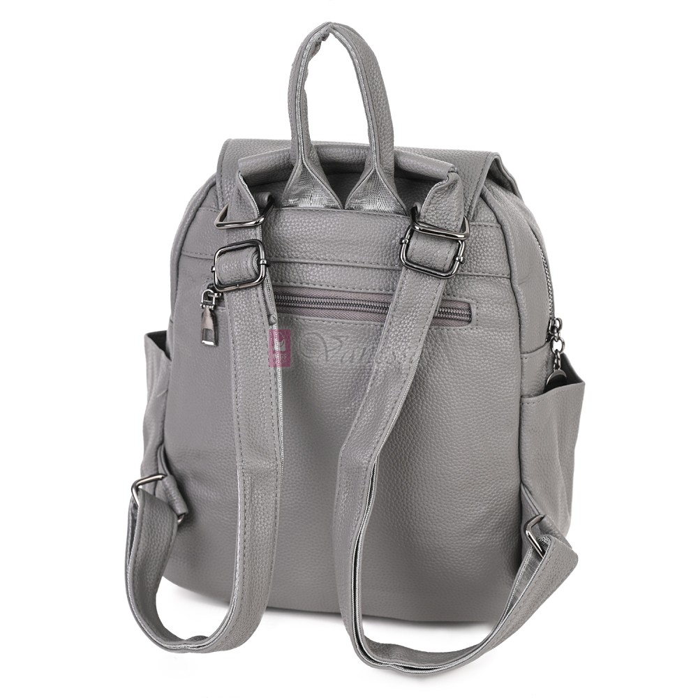  Дамска раница от висококачествена еко кожа в сив цвят. Код: 865