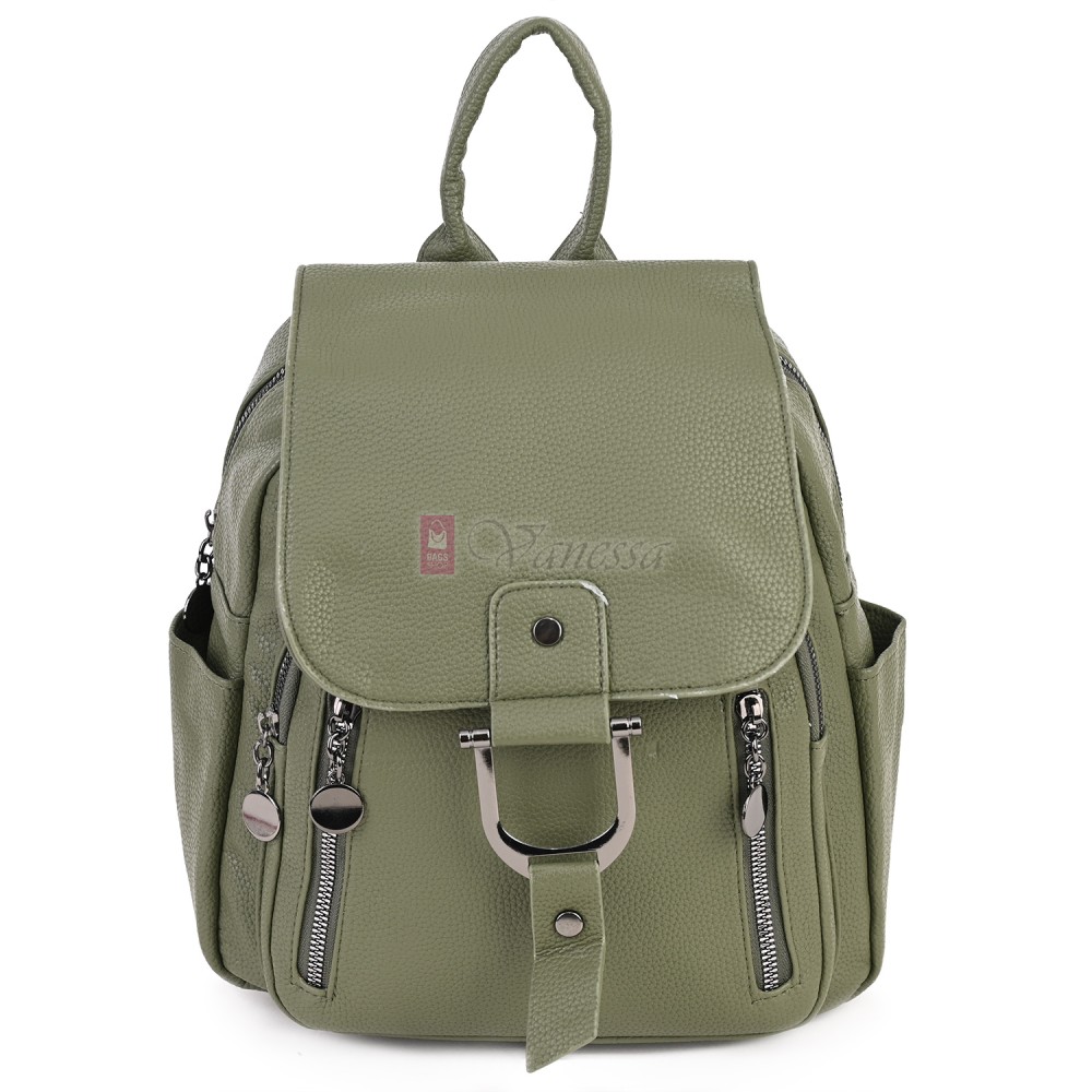  Дамска раница от висококачествена еко кожа в зелен цвят. Код: 865