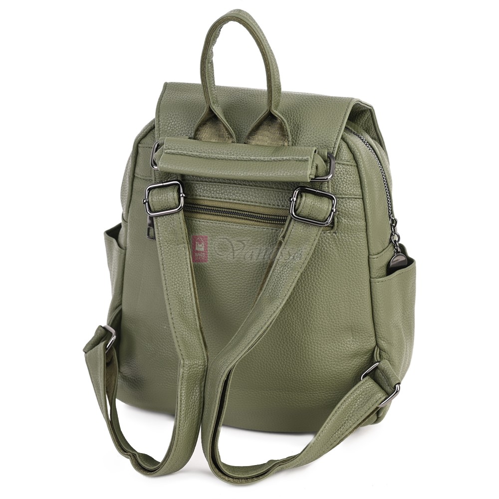  Дамска раница от висококачествена еко кожа в зелен цвят. Код: 865