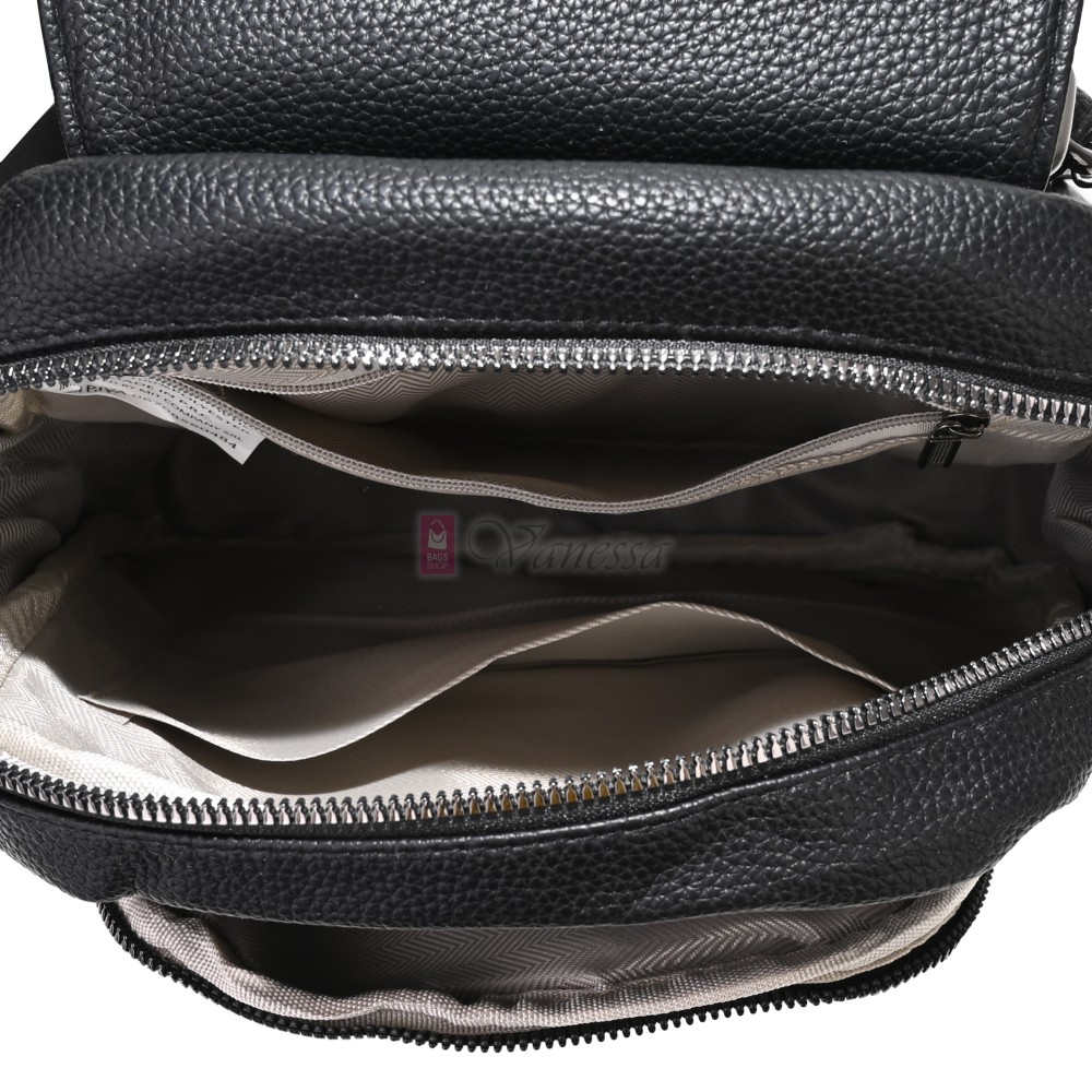  Дамска раница от висококачествена еко кожа в черен цвят. Код: 865