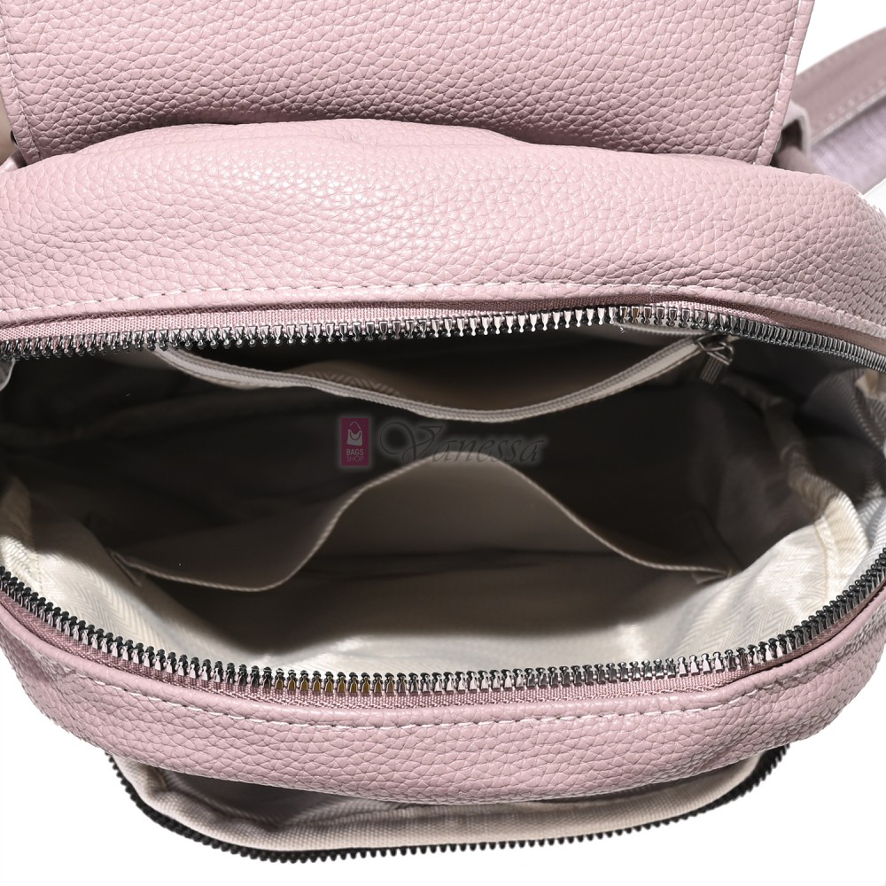  Дамска раница от висококачествена еко кожа в розов цвят. Код: 865