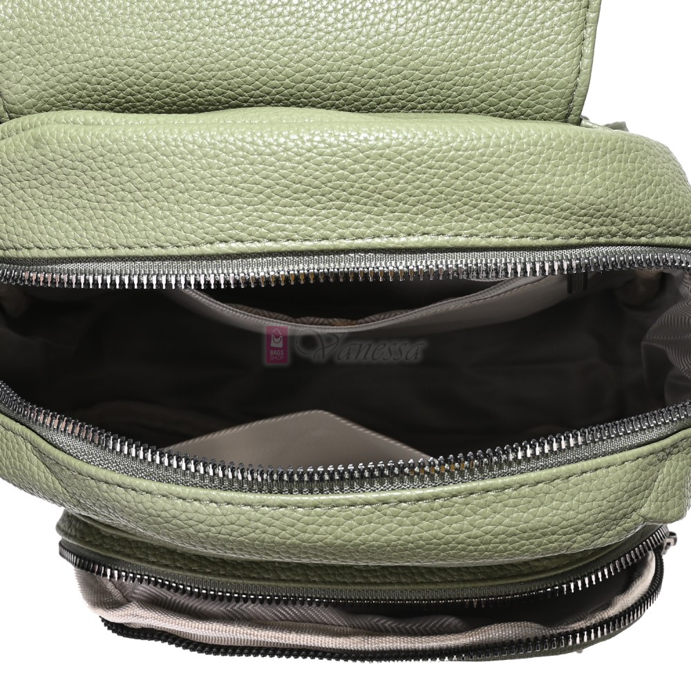  Дамска раница от висококачествена еко кожа в зелен цвят. Код: 865