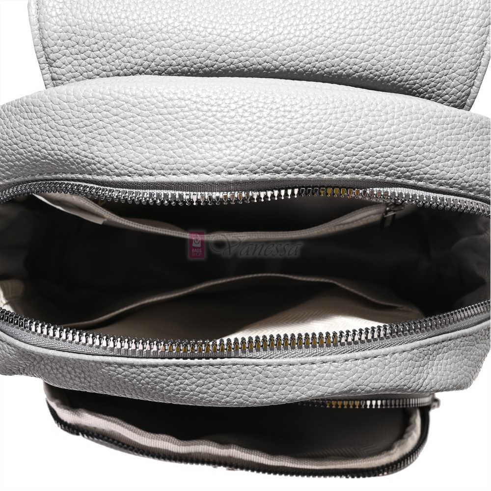  Дамска раница от висококачествена еко кожа в сив цвят. Код: 865