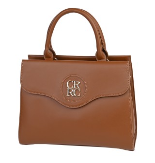 Eлегантна дамска чанта от еко кожа в кафяв цвят Код: 868