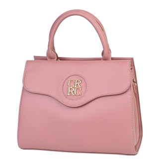 Eлегантна дамска чанта от еко кожа в розов цвят Код: 868