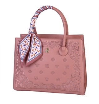 Eлегантна дамска чанта от еко кожа в розов цвят Код: 870