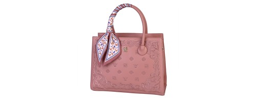Eлегантна дамска чанта от еко кожа в розов цвят Код: 870