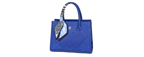 Eлегантна дамска чанта от еко кожа в син цвят Код: 870