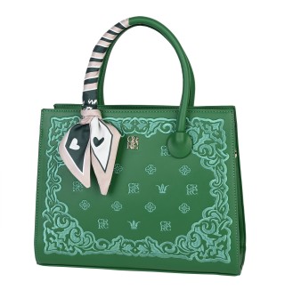 Eлегантна дамска чанта от еко кожа в зелен цвят Код: 870