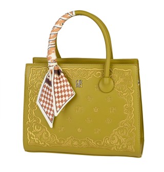 Eлегантна дамска чанта от еко кожа в жълт цвят Код: 870