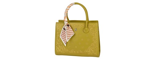 Eлегантна дамска чанта от еко кожа в жълт цвят Код: 870