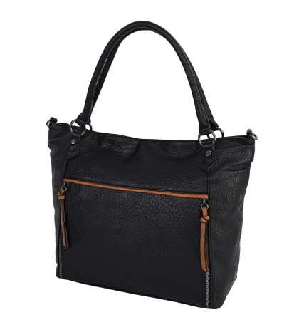  Дамска чанта от еко кожа в черен цвят. Код: 8738