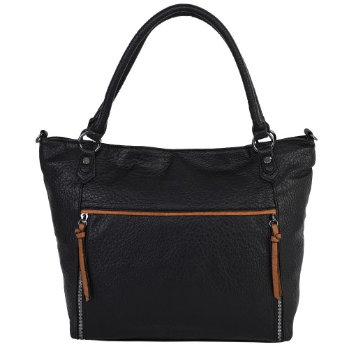 Дамска чанта от еко кожа в черен цвят. Код: 8738