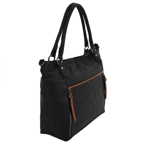 Дамска чанта от еко кожа в черен цвят. Код: 8738