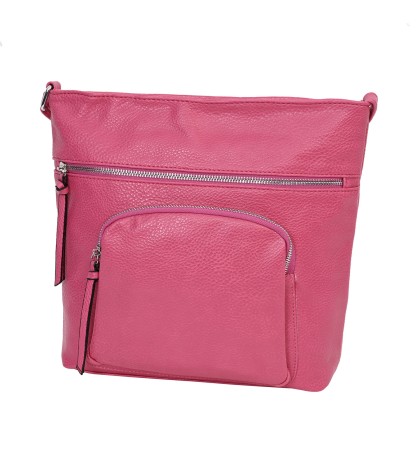 Дамска ежедневна чанта от висококачествена екологична кожа в цвят циклама Код: 8765
