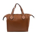 Голяма дамска чанта от висококачествена еко кожа - цвят кафяв - Код: 8780