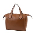 Голяма дамска чанта от висококачествена еко кожа - цвят кафяв - Код: 8780