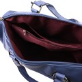 Голяма дамска чанта от висококачествена еко кожа - цвят син - Код: 8780