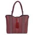 Голяма дамска ежедневна чанта от еко кожа, в цвят бордо. Код: 88001